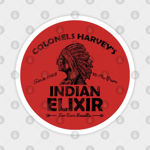 Colonel Harvey's Indian Elixir, distressed Magnet by hauntedjack